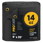 ProTarp PT-301 Canvas Tarp, Gray - 8' x 20'