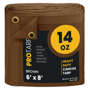 ProTarp PT-302 Canvas Tarp, Brown - 6' x 8'