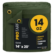 ProTarp PT-303 Canvas Tarp, Green - 14' x 20'