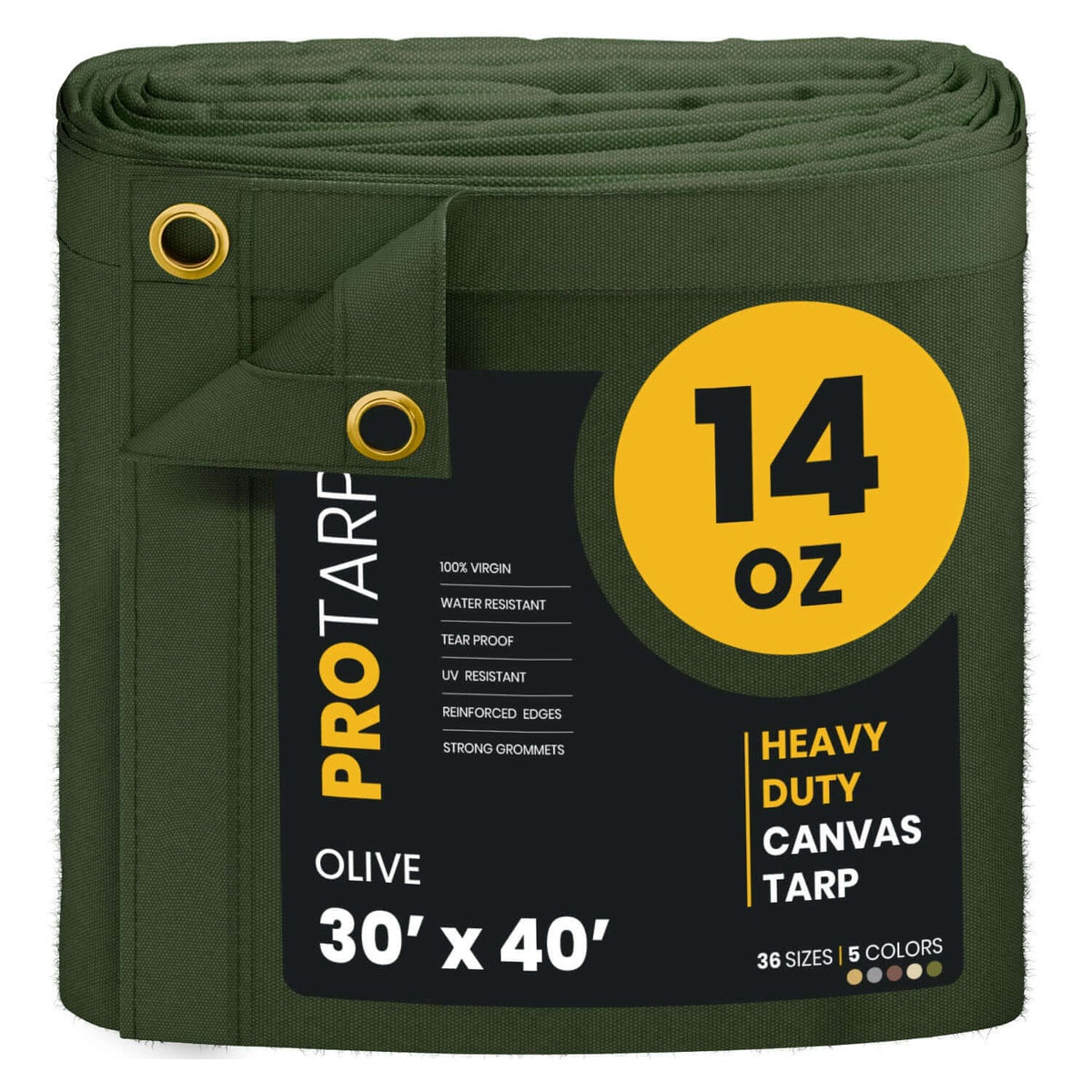 ProTarp PT-303 Canvas Tarp, Green - 30' x 40'