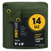 ProTarp PT-303 Canvas Tarp, Green - 6' x 8'