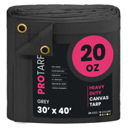 ProTarp PT-401 Canvas Tarp, Gray - 30' x 40'