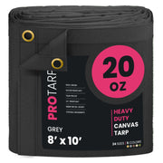 ProTarp PT-401 Canvas Tarp, Gray - 8' x 10'