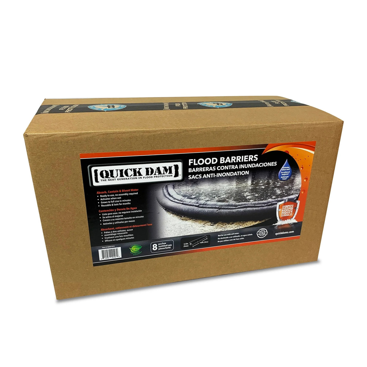 Quick Dam Flood Barrier, Black - 120"