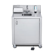 Crown Verity CVPHS Stainless Steel Sink Cart, 25 1/4" x 34 3/8", 120V - Single