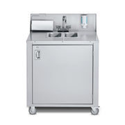 Crown Verity CVPHS Stainless Steel Sink Cart, 25 1/4" x 34 3/8", 120V - Double