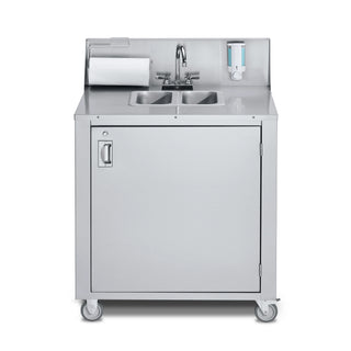 Crown Verity CVPHS Stainless Steel Sink Cart, 25 1/4" x 34 3/8", 120V - Double