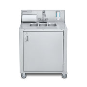 Crown Verity CVPHS Stainless Steel Sink Cart, 25 1/4" x 34 3/8", 120V - Triple