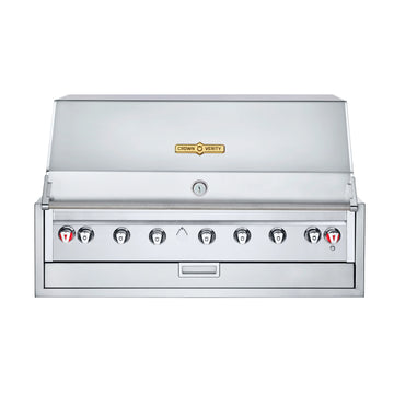 Crown Verity Stainless Steel Built-In Grill, 55 3/4" Wide, Silver - 25"