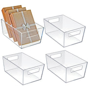 Azar Displays Plastic Tote Bin, Clear, 4/Case - 10"