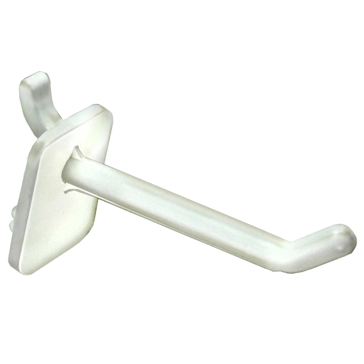 Azar Displays 800002 Polycarbonate Hook, 2" Long, 50/Case - White