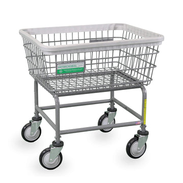 R&B Wire Products, Inc. Metal Laundry Cart, Silver - 26 1/2"