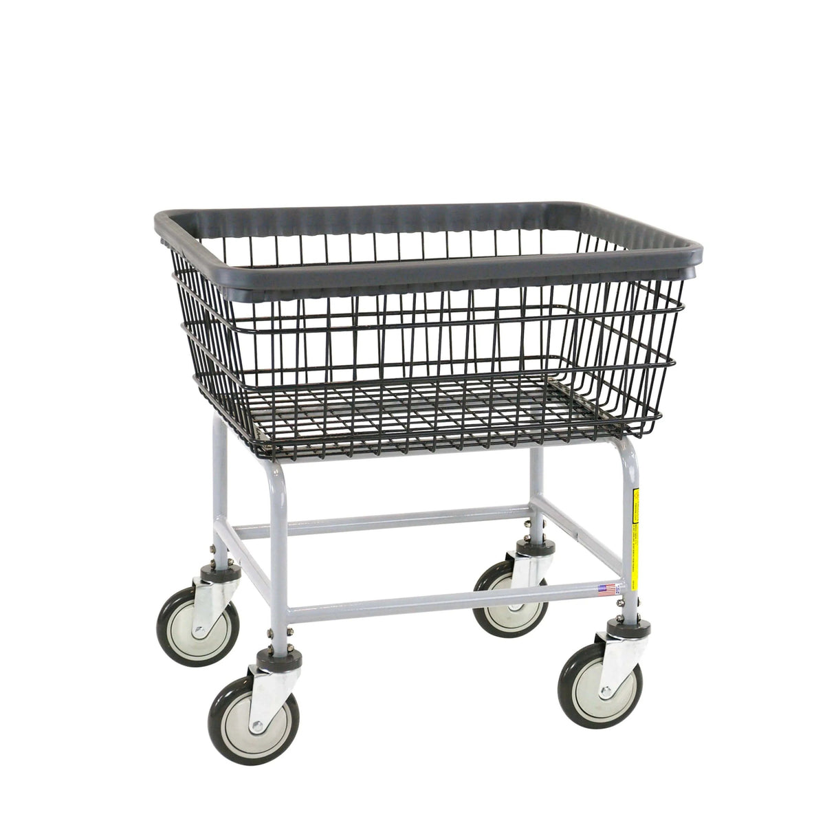 R&B Wire Products, Inc. Metal Laundry Cart, Black - 26 1/2"