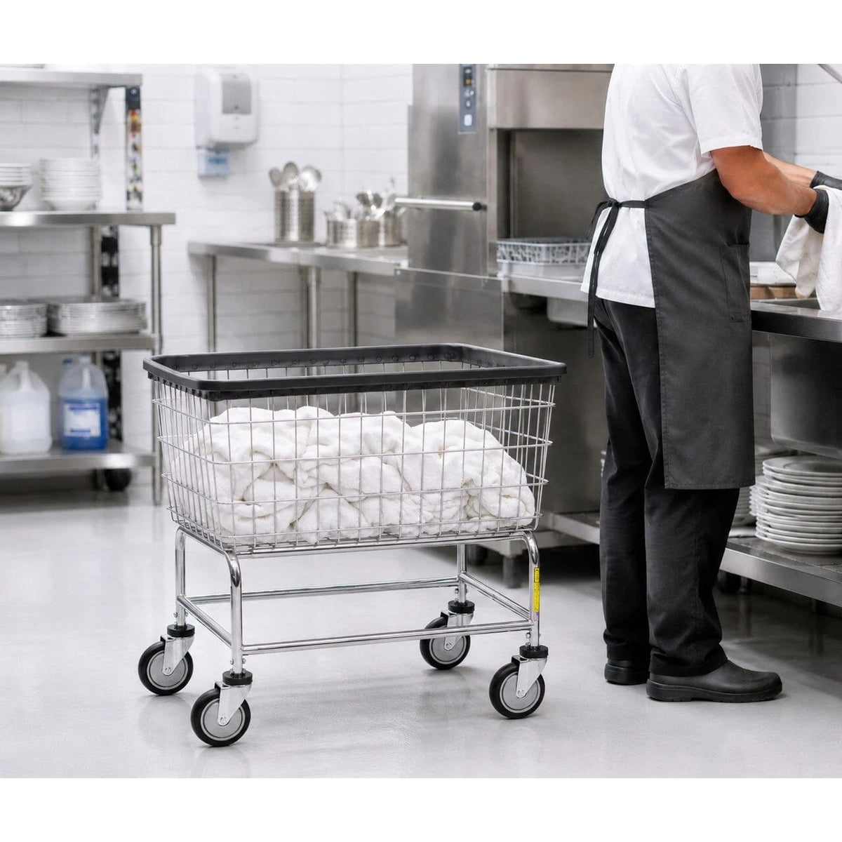 R&B Wire Products, Inc. Metal Laundry Cart, Silver - photo 4