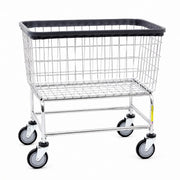 R&B Wire Products, Inc. Metal Laundry Cart, Silver - 34"