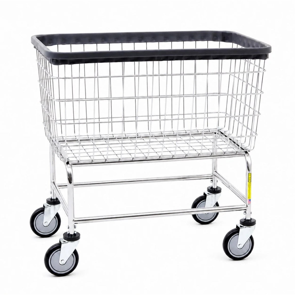 R&B Wire Products, Inc. Metal Laundry Cart, Silver - 34"