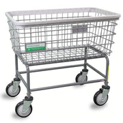 R&B Wire Products, Inc. Metal Laundry Cart, Silver - 34"