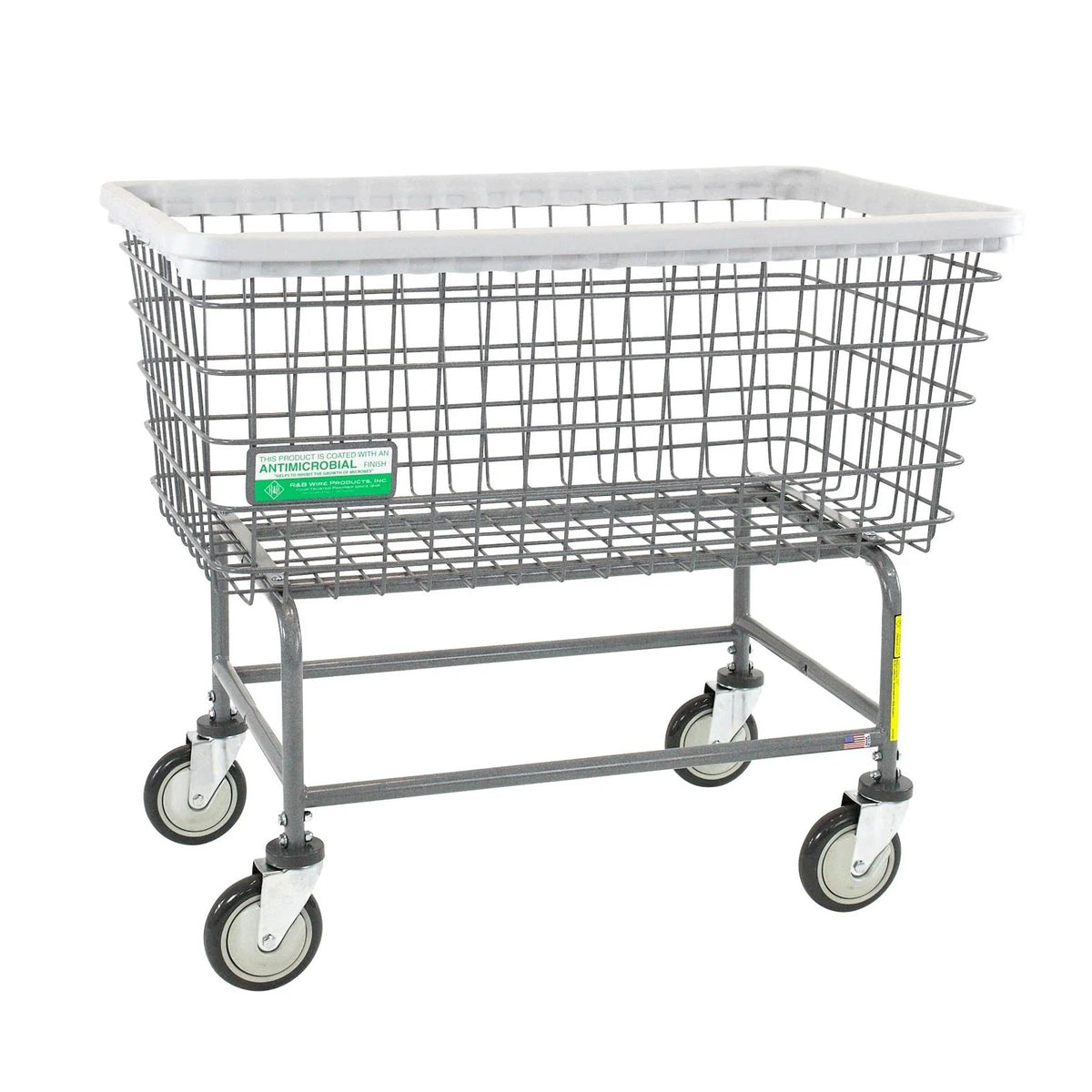 R&B Wire Products, Inc. Metal Laundry Cart, Silver - 36 1/2"