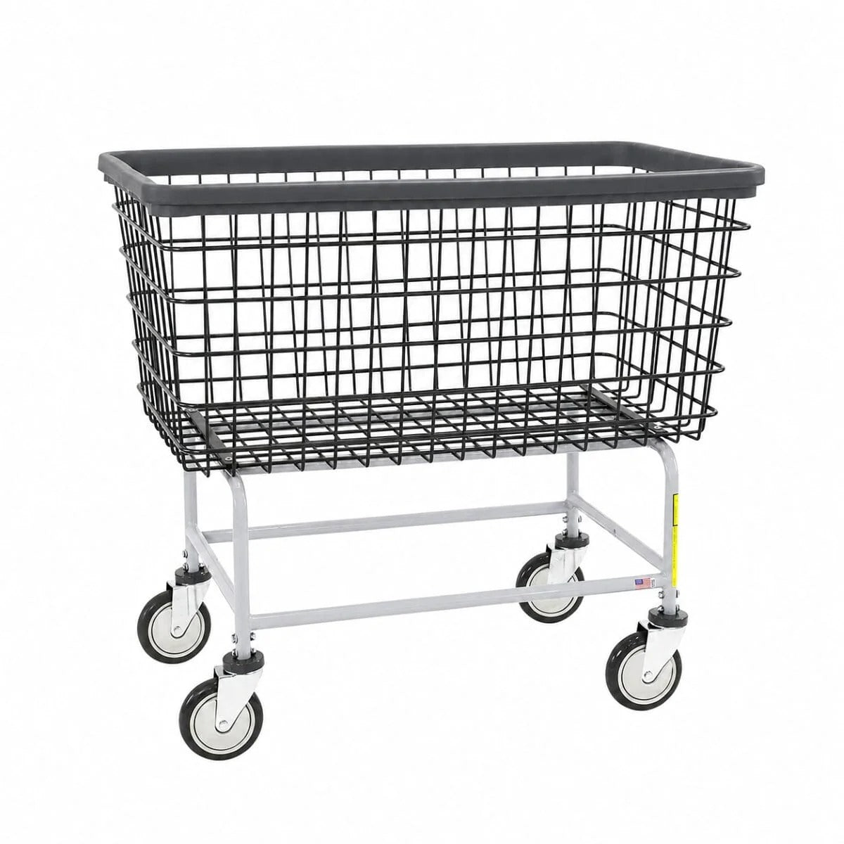 R&B Wire Products, Inc. Metal Laundry Cart, Black - 36 1/2"