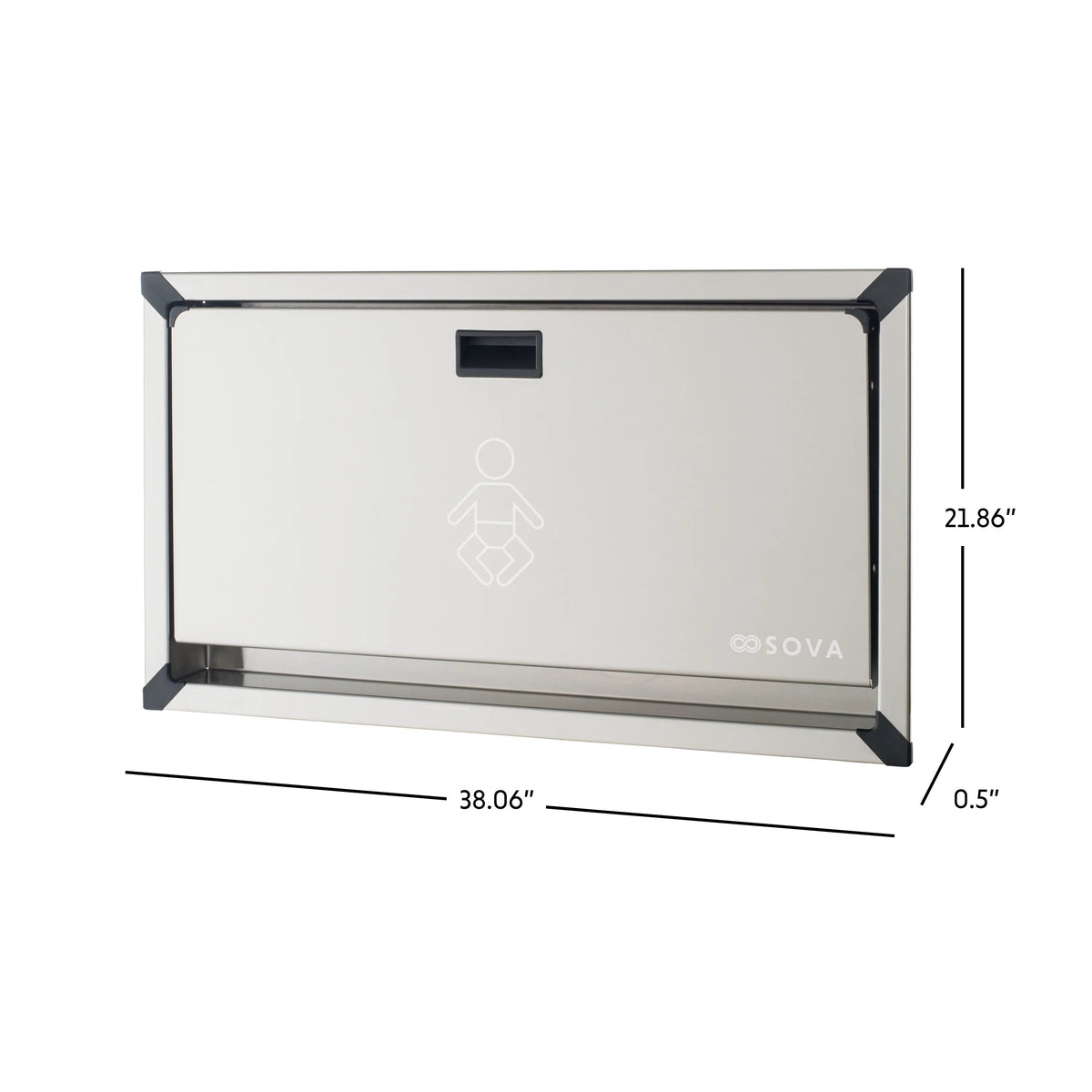 Sova Vantage Stainless Steel Baby Changing Table, 34 3/4" Wide - photo 3