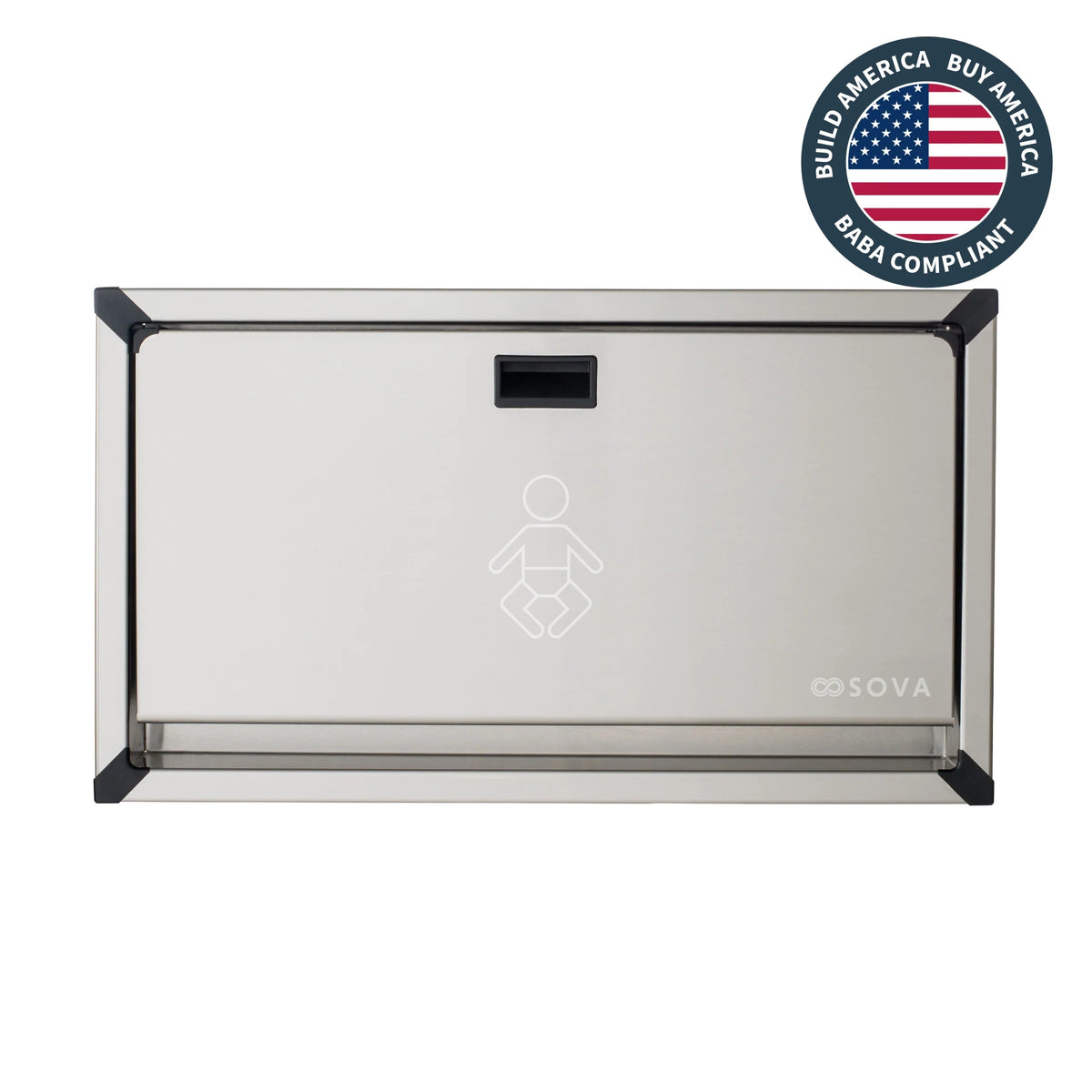 Sova Vantage Stainless Steel Baby Changing Table, 34 3/4" Wide - Silver