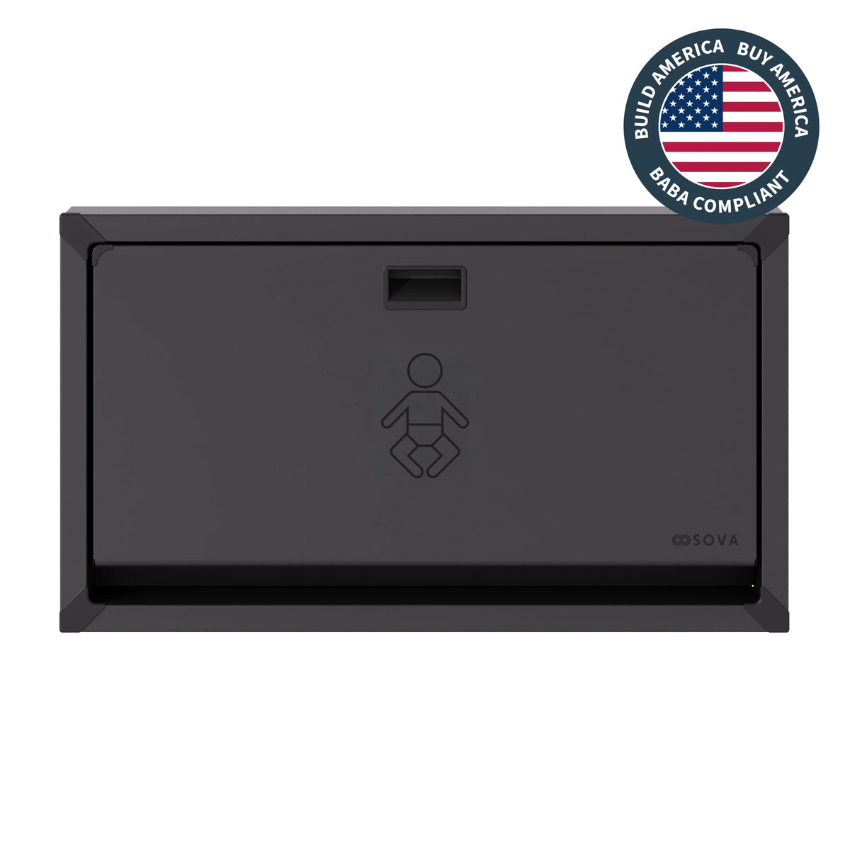 Sova Vantage Stainless Steel Baby Changing Table, 34 3/4" Wide - Black