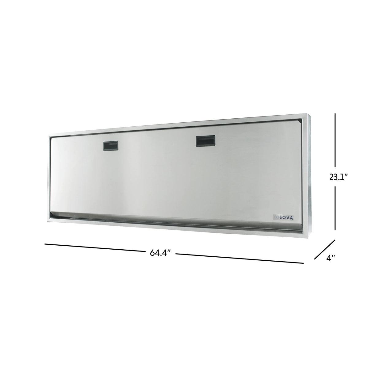 Sova Solace Stainless Steel Changing Table, 64 1/4" Wide, Silver - photo 3