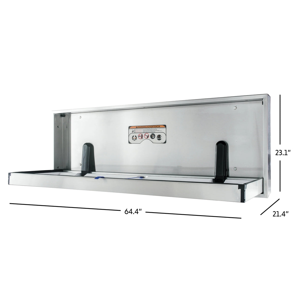 Sova Solace Stainless Steel Changing Table, 64 1/4" Wide, Silver - photo 4
