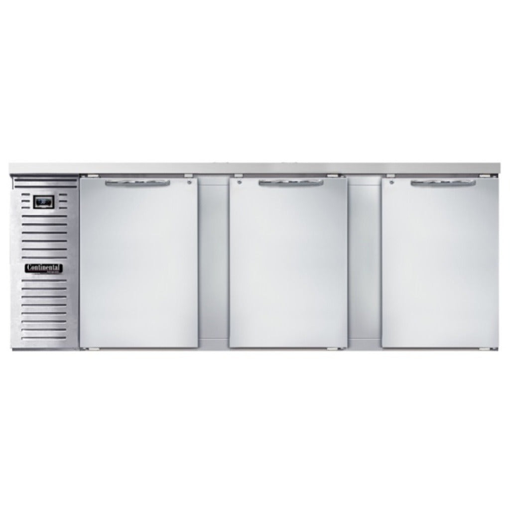 Continental Refrigerator Stainless Steel Bar Refrigerator, 90" Wide, 115V - 25 cu. ft.