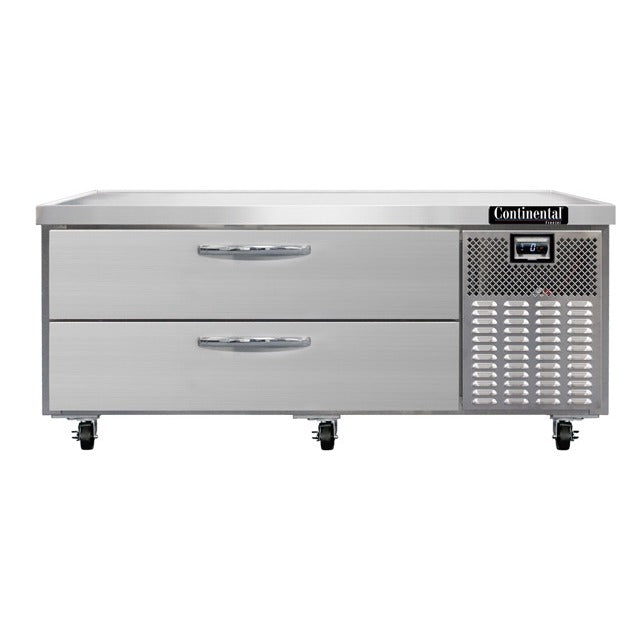 Continental Refrigerator Chef Base, 60" Wide, 115V - 1/6 Size Food Pans 1/6 Size Food Pans 12.7 cu. ft. Half Size Food Pans Half Size Food Pans lb. lb.