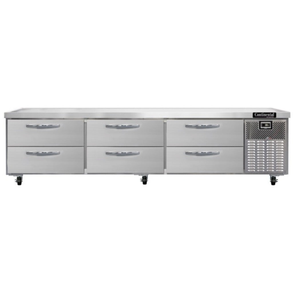 Continental Refrigerator D108GN Chef Base, 108" Wide, 115V - Default Title