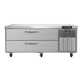 Continental Refrigerator Chef Base, 60" Wide, 115V - 1/6 Size Food Pans 1/6 Size Food Pans 12.7 cu. ft. Half Size Food Pans Half Size Food Pans