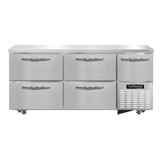 Continental Refrigerator FA68N-U Undercounter Freezer, 22 cu. ft., 115V - 3 Doors