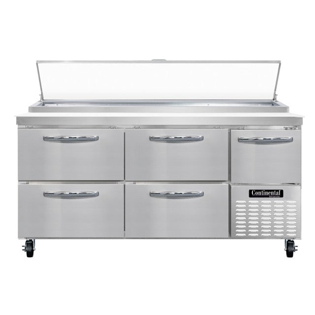 Continental Refrigerator PA68N-D Pizza Prep Table, 22 cu. ft., 115V - Default Title