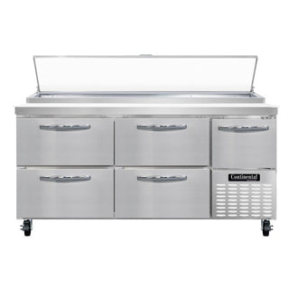 Continental Refrigerator PA68N-D Pizza Prep Table, 22 cu. ft., 115V - Default Title