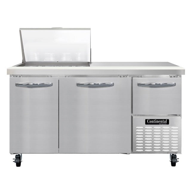 Continental Refrigerator RA60N-12M Sandwich Prep Table, 19 cu. ft., 115V - 4 Shelves