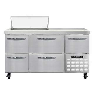 Continental Refrigerator RA60N-8 Sandwich Prep Table, 19 cu. ft., 115V - 2 Shelves