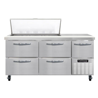 Continental Refrigerator RA68N-18M Sandwich Prep Table, 22 cu. ft., 115V - 1 Door