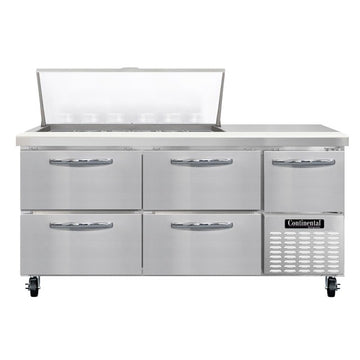Continental Refrigerator RA68N-18M Sandwich Prep Table, 22 cu. ft., 115V - 1 Door