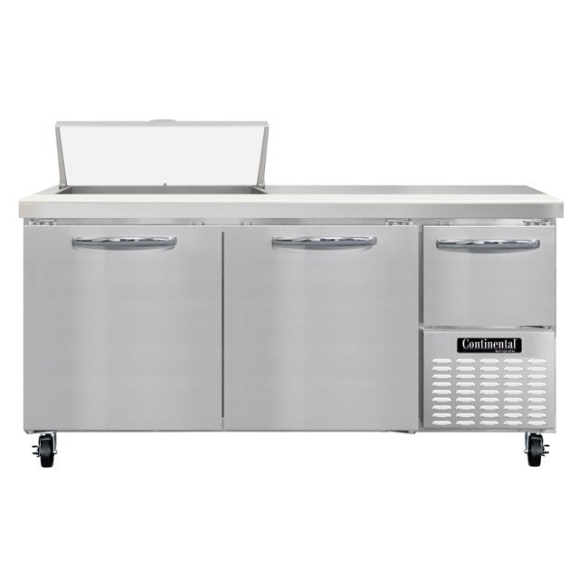 Continental Refrigerator RA68N-8 Sandwich Prep Table, 22 cu. ft., 115V - 3 Doors