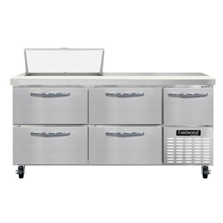 Continental Refrigerator RA68N-8 Sandwich Prep Table, 22 cu. ft., 115V - 1 Door