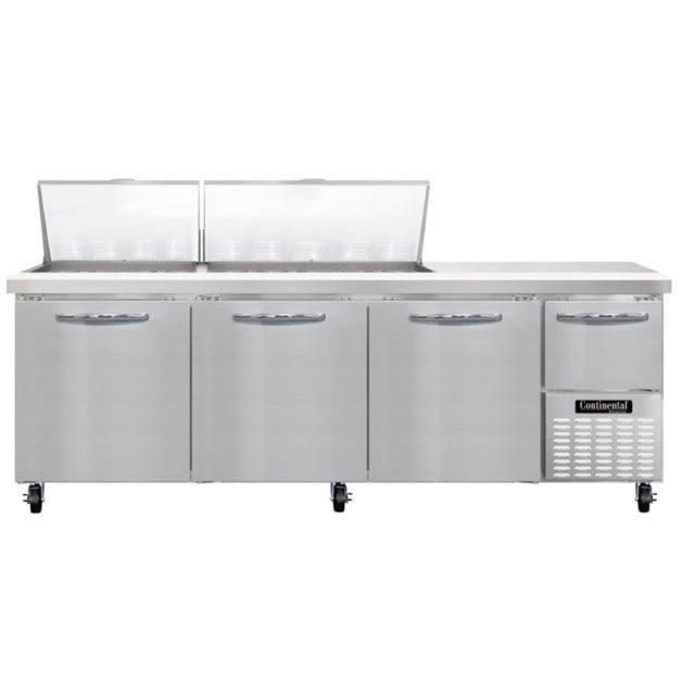 Continental Refrigerator RA93N-27M Sandwich Prep Table, 32 cu. ft., 115V - 4 Doors