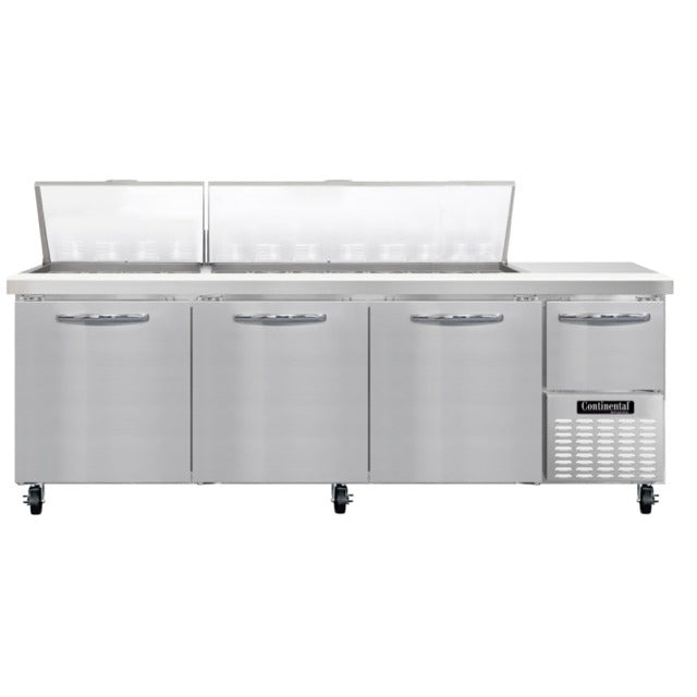 Continental Refrigerator RA93N-30M Sandwich Prep Table, 32 cu. ft., 115V - 4 Doors