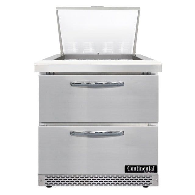 Continental Refrigerator SW32-N-12M-FB Sandwich Prep Table, 9 cu. ft., 115V - 2 Drawer