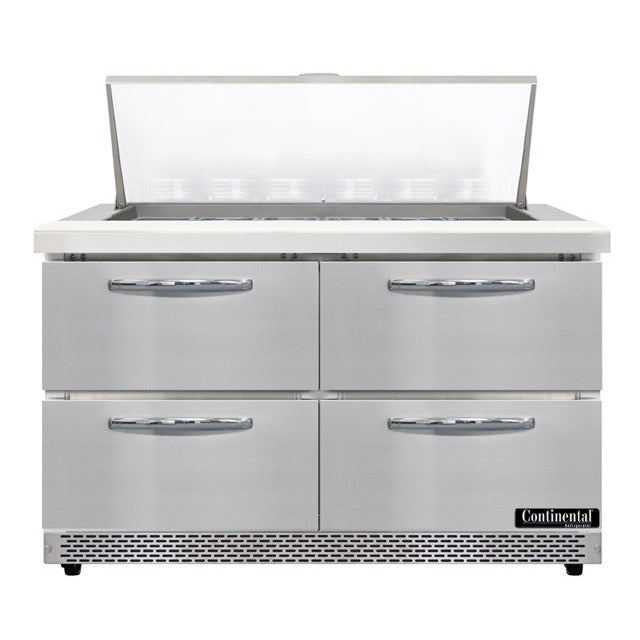Continental Refrigerator SW48N18M-FB Sandwich Prep Table, 13.4 cu. ft., 115V - 4 Drawer