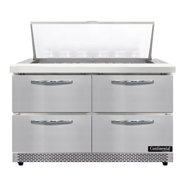 Continental Refrigerator SW48N18M-FB Sandwich Prep Table, 13.4 cu. ft., 115V - 2 Door