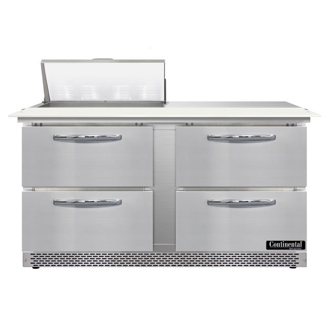 Continental Refrigerator Sandwich Prep Table, 17 cu. ft., 115V - 4 Drawer
