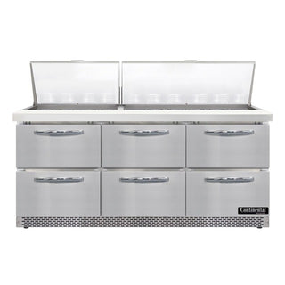 Continental Refrigerator SW72N30M-FB Sandwich Prep Table, 20.6 cu. ft., 115V - 3 Door