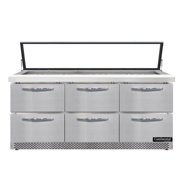 Continental Refrigerator SW72N30M-HGL Sandwich Prep Table, 20.6 cu. ft., 115V - 3 Door