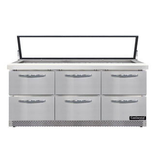 Continental Refrigerator SW72N30M-HGL Sandwich Prep Table, 20.6 cu. ft., 115V - 3 Door